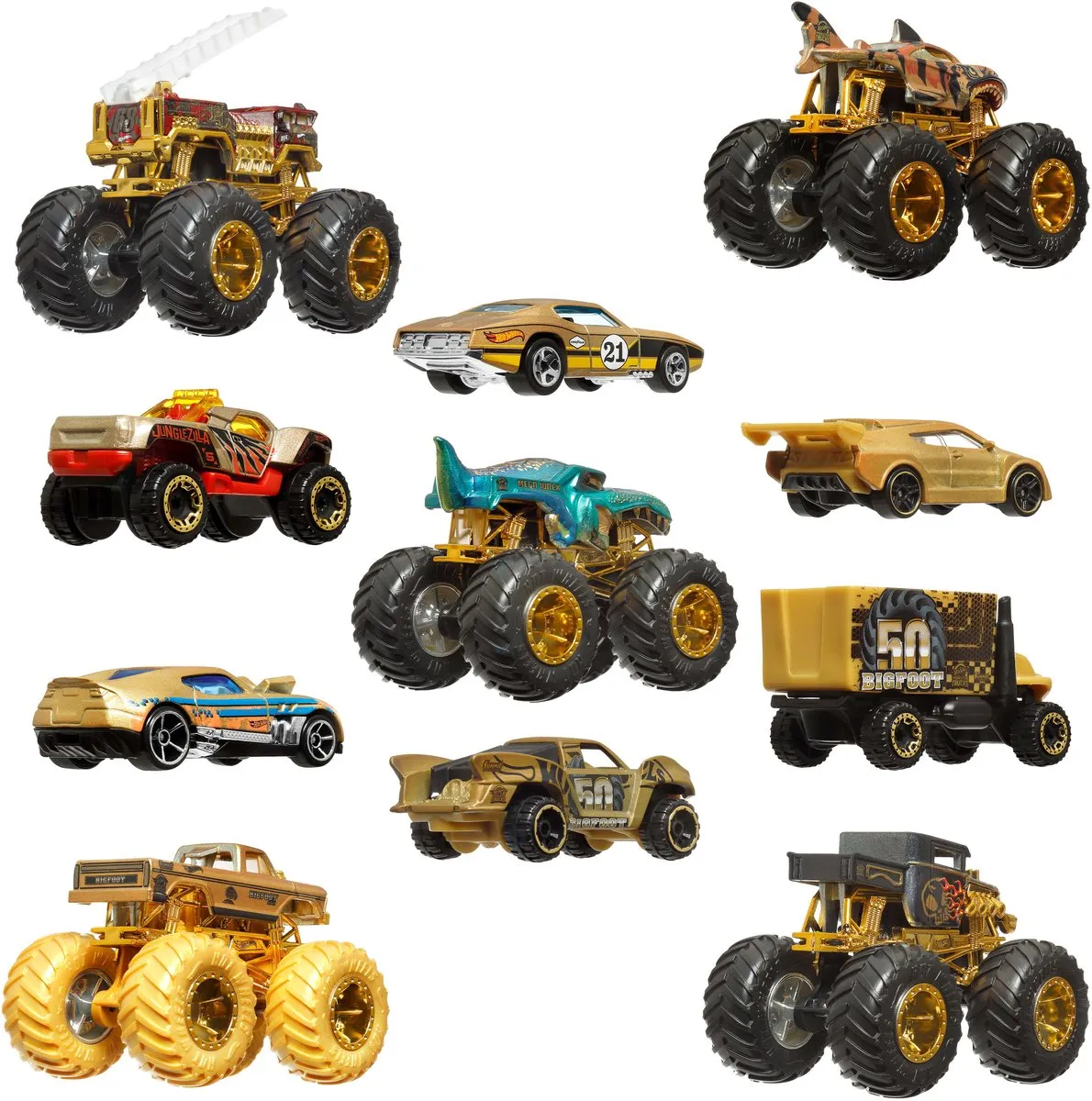Hot Wheels Monster Trucks Collectie Bekerkampioenen - 11 Delen Multicolor - afbeelding 6 van 6