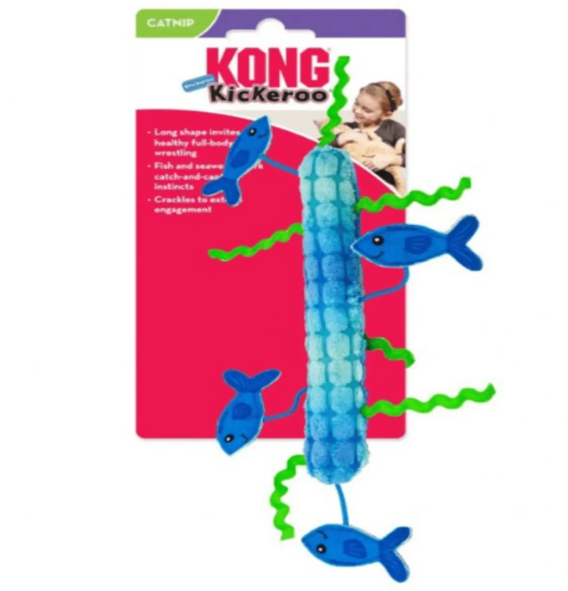 KONG Kickeroo Stickaroo Katten Speelgoed - Blauw