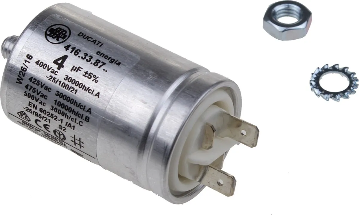 Whirlpool Condensator 4µF 481212118277 - Zilver