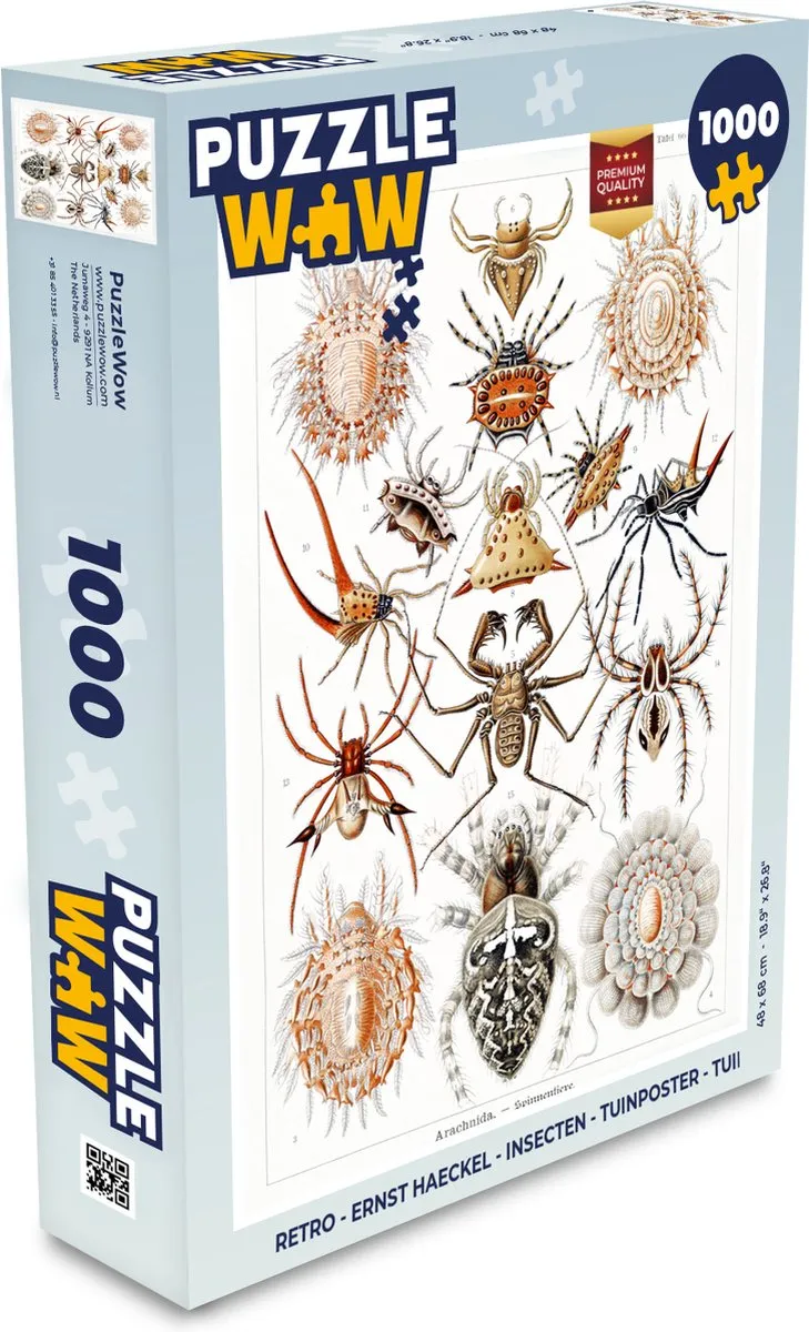 PuzzleWow Retro Spin Ernst Haeckel Legpuzzel 1000 Stuks