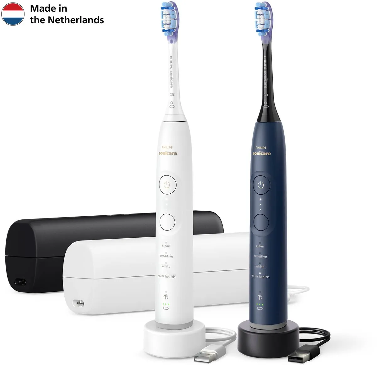 Philips Sonicare 7100 HX7429/01 Elektrische Tandenborstel - Duopack - Wit & Blauw - afbeelding 6 van 6