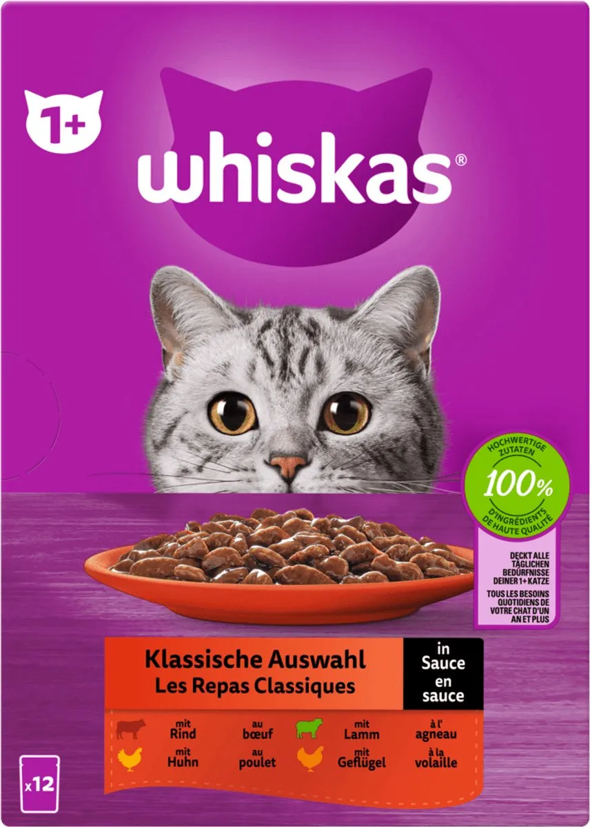 Whiskas 1+ Selectie Saus 12x85g