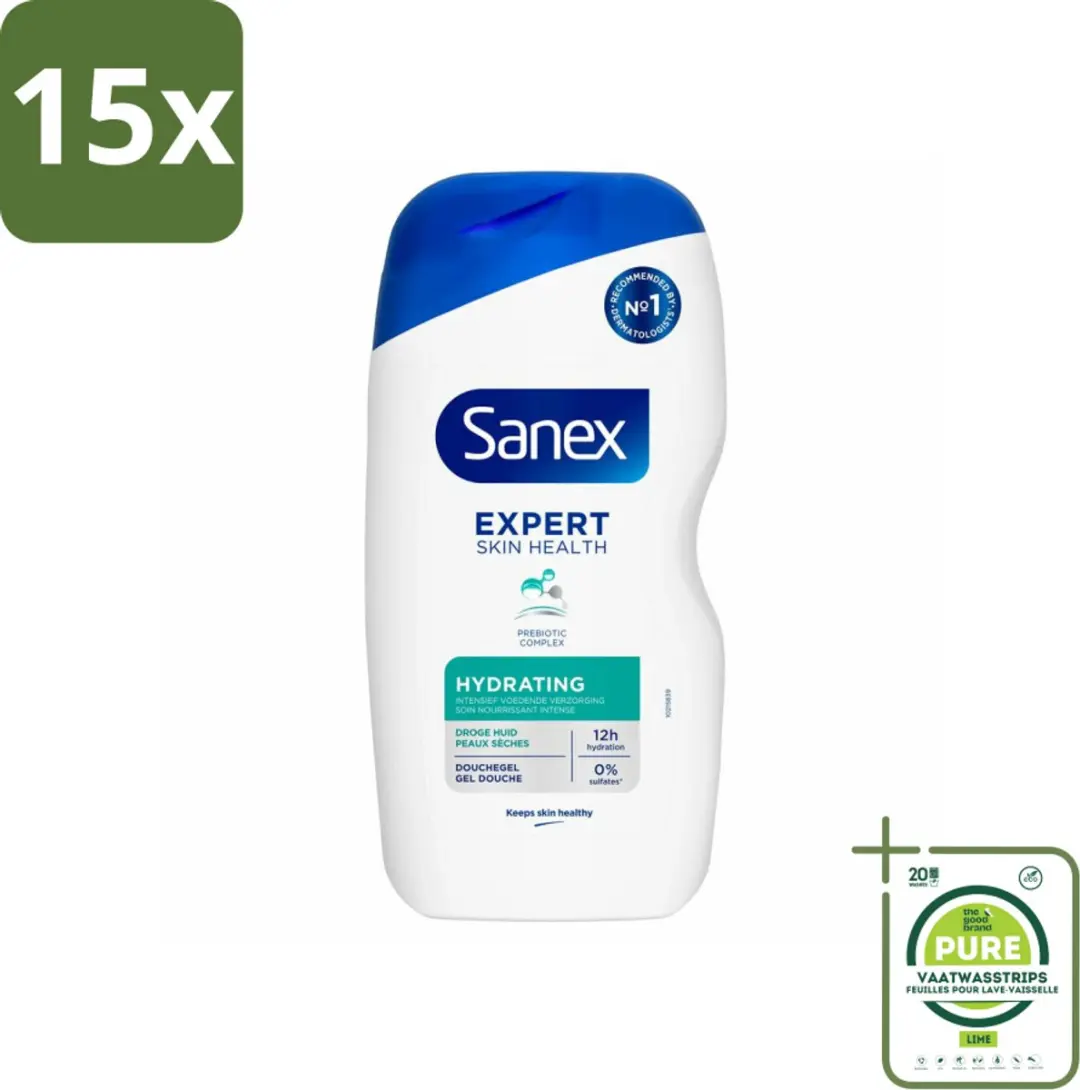 15 x Sanex Douchegel Expert Skin Health Hydrating 400 ml
