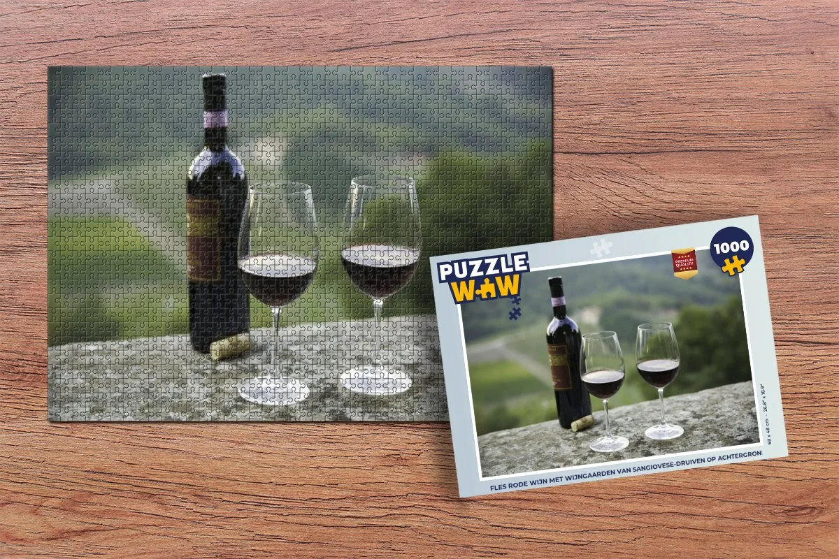 PuzzleWow Legpuzzel Rode Wijn Sangiovese 1000 Stuks - Multicolor