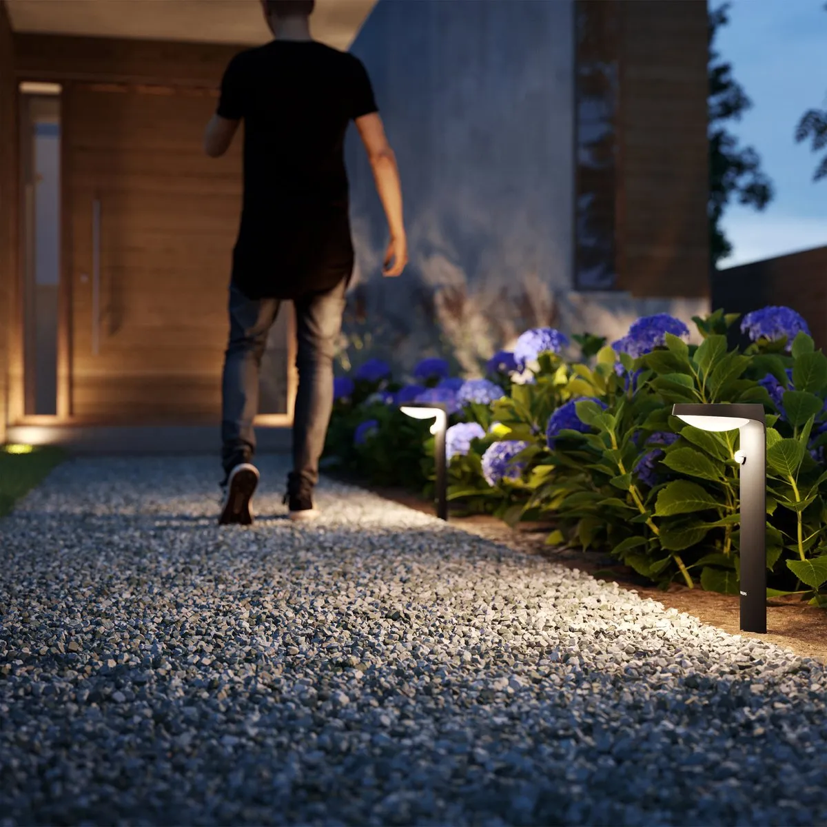 Philips Tyla sokkellamp - antraciet - met sensor - 9 W