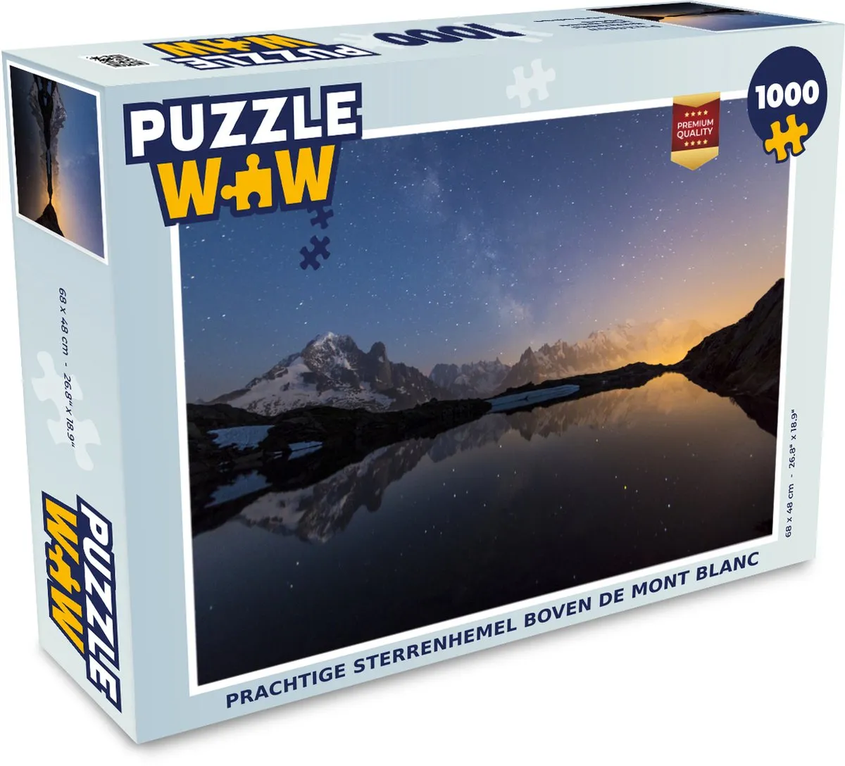 PuzzleWow Legpuzzel Mont Blanc Sterrenhemel 1000 Stuks