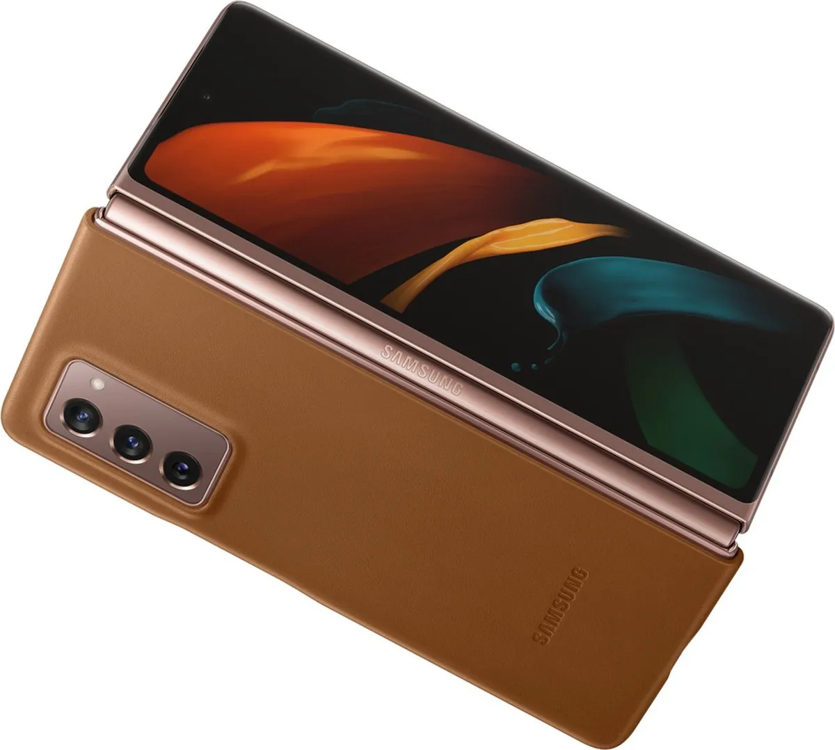 Samsung Leather Hoesje Galaxy Z Fold 2 - Bruin - afbeelding 6 van 6