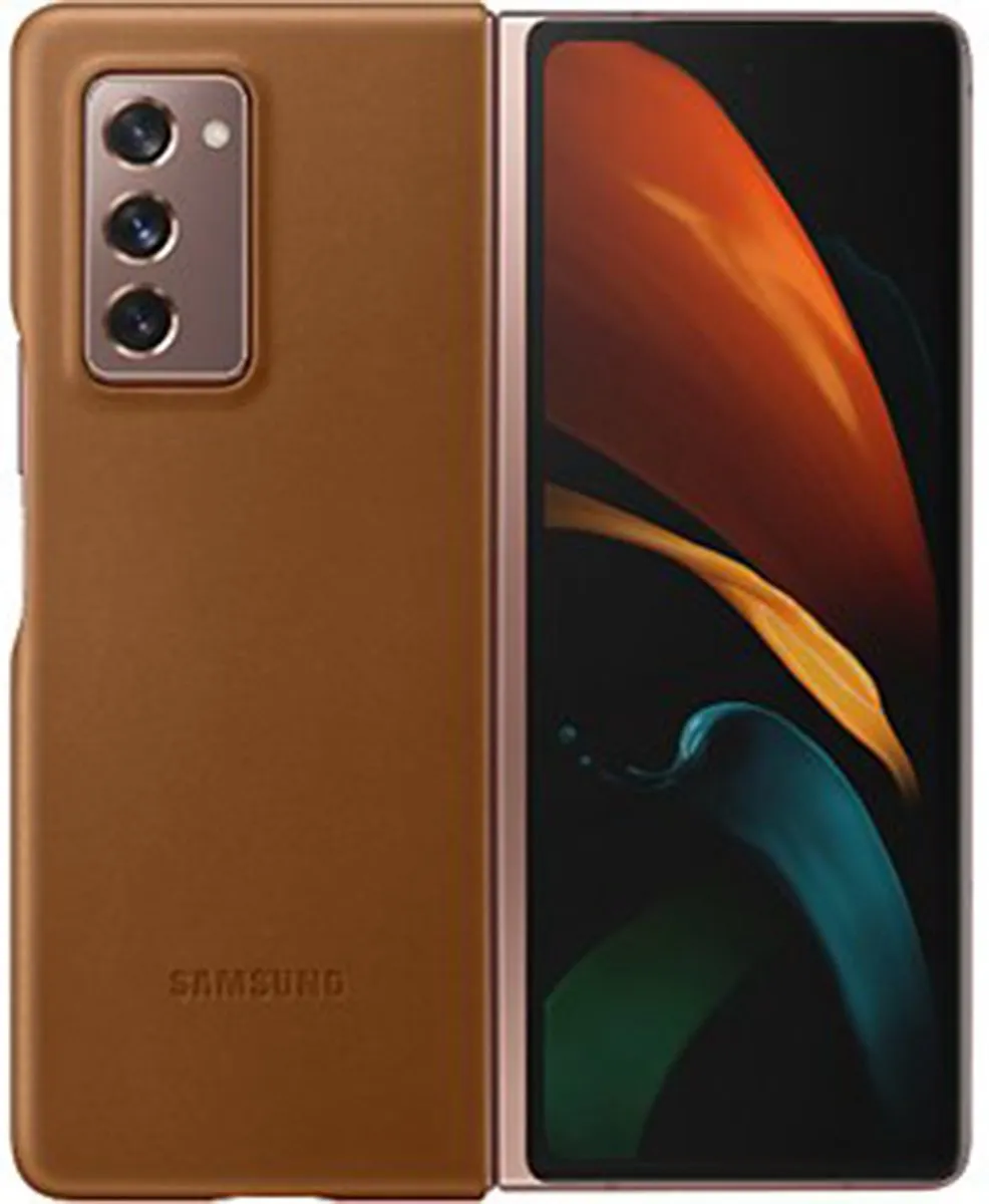 Samsung Leather Hoesje Galaxy Z Fold 2 - Bruin