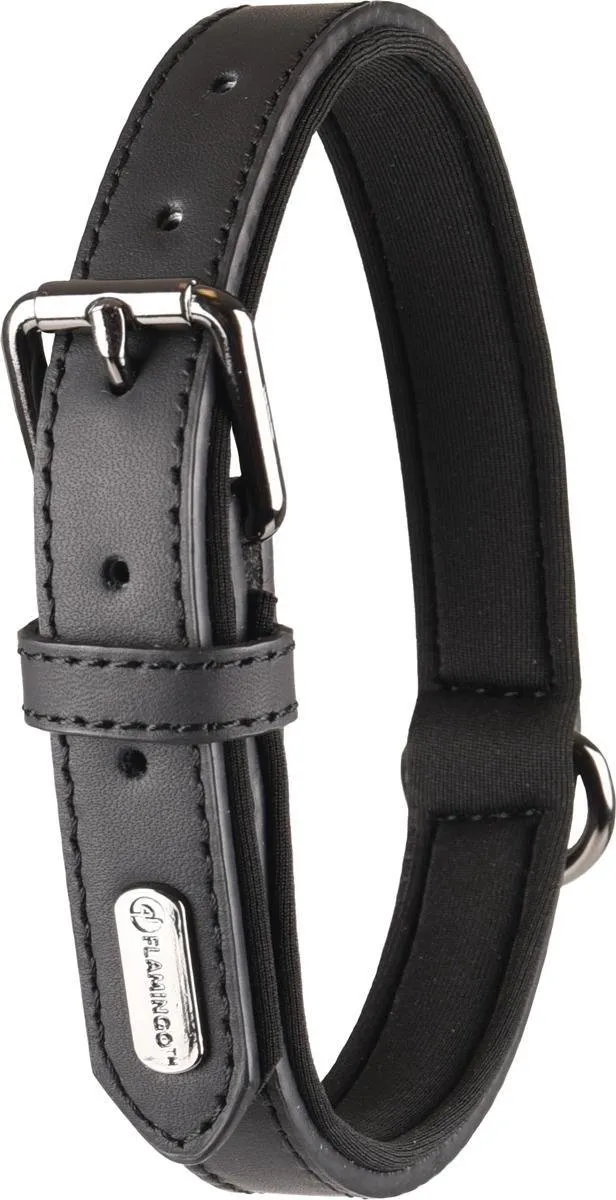 Flamingo Binti Halsband - Neopreen - Zwart - XS 20-25cm