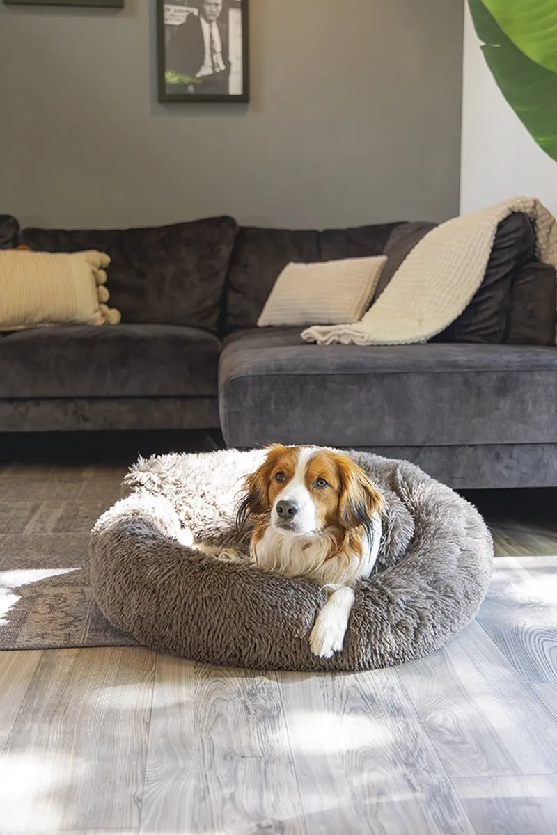 Beeztees Yala - Hondenmand - Pluche - Bruin - Dia. 80 cm