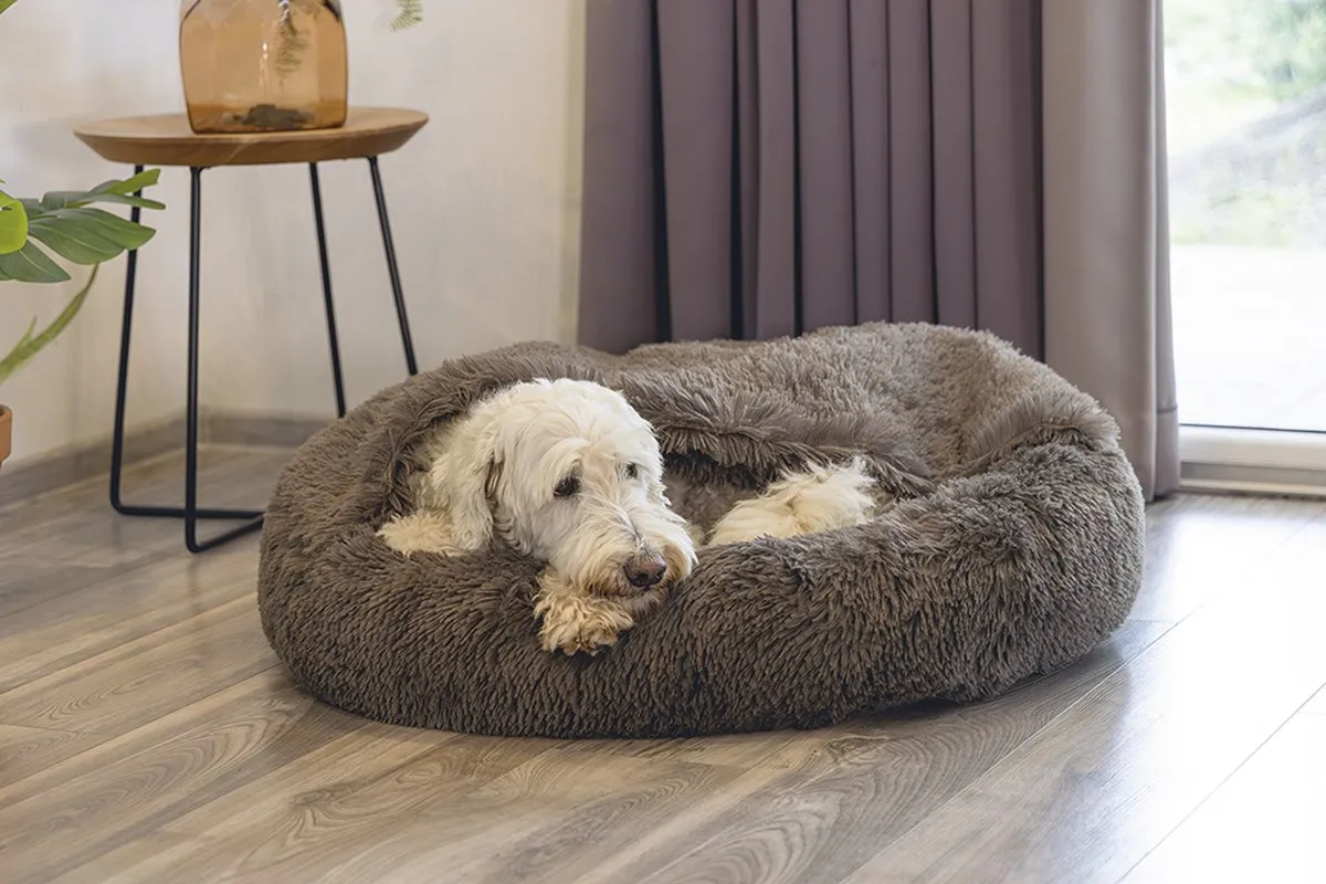 Beeztees Yala - Hondenmand - Pluche - Bruin - Dia. 80 cm