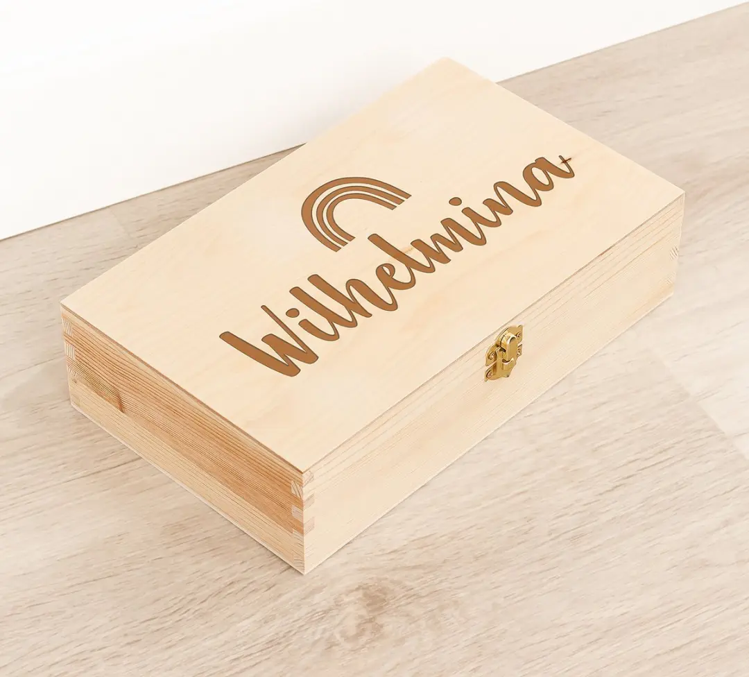 Houten kistje 'Wilhelmina' Regenboog
