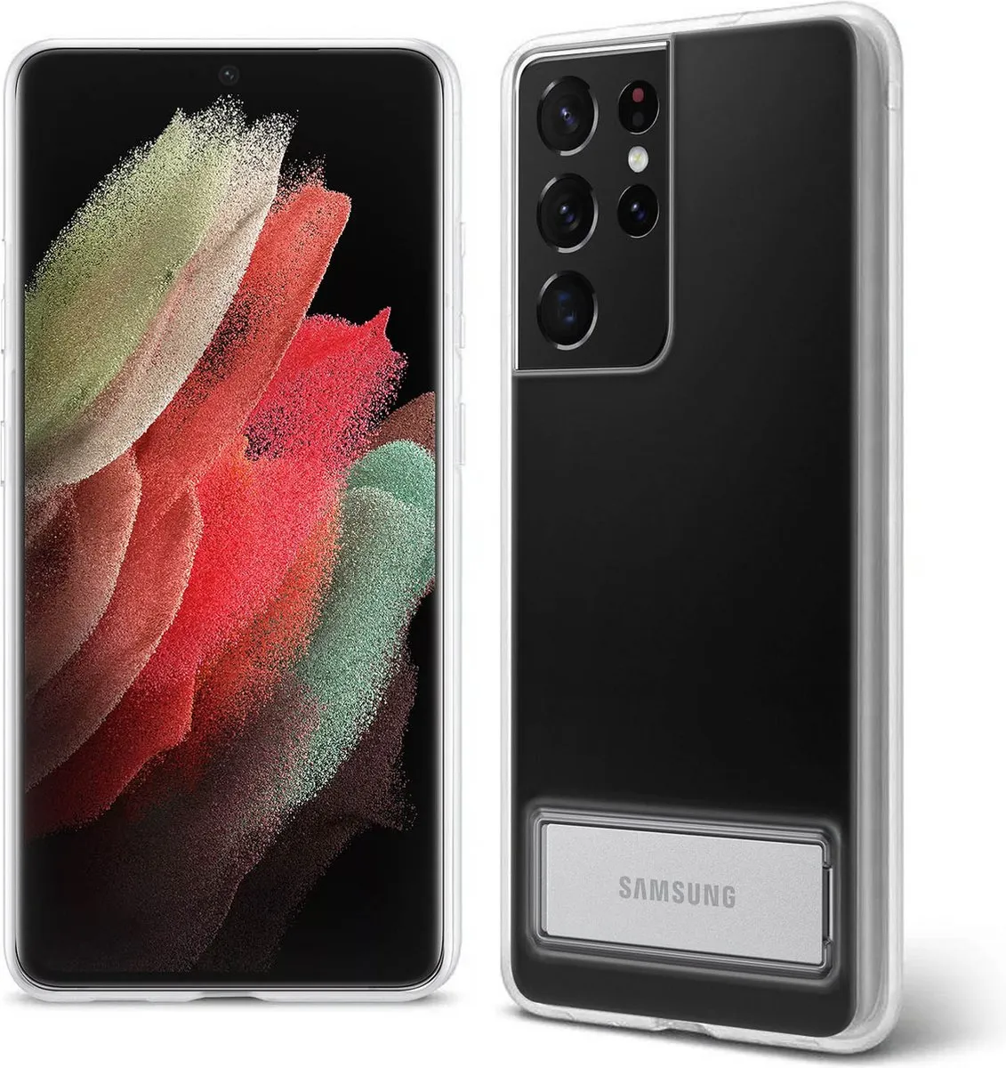 Samsung Clear Standing Hoesje S21 Ultra - Transparant