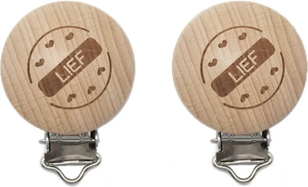 Durable 2 x houten speenkoordclip 30mm LIEF