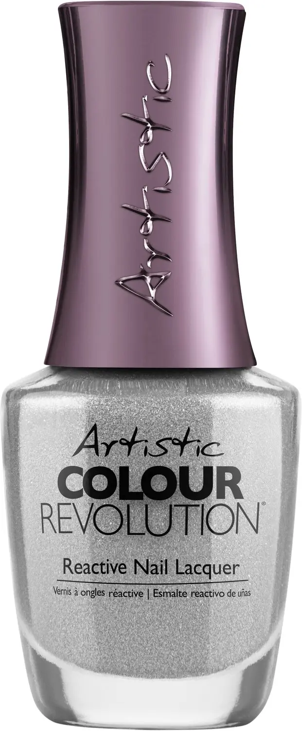 Artistic Nail Design Colour Revolution 'High Key Hovering' (Zilver met micro-shi