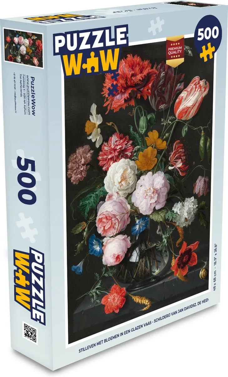 PuzzleWow Jan Davidsz. de Heem Stilleven Legpuzzel 500 Stuks - Multicolor