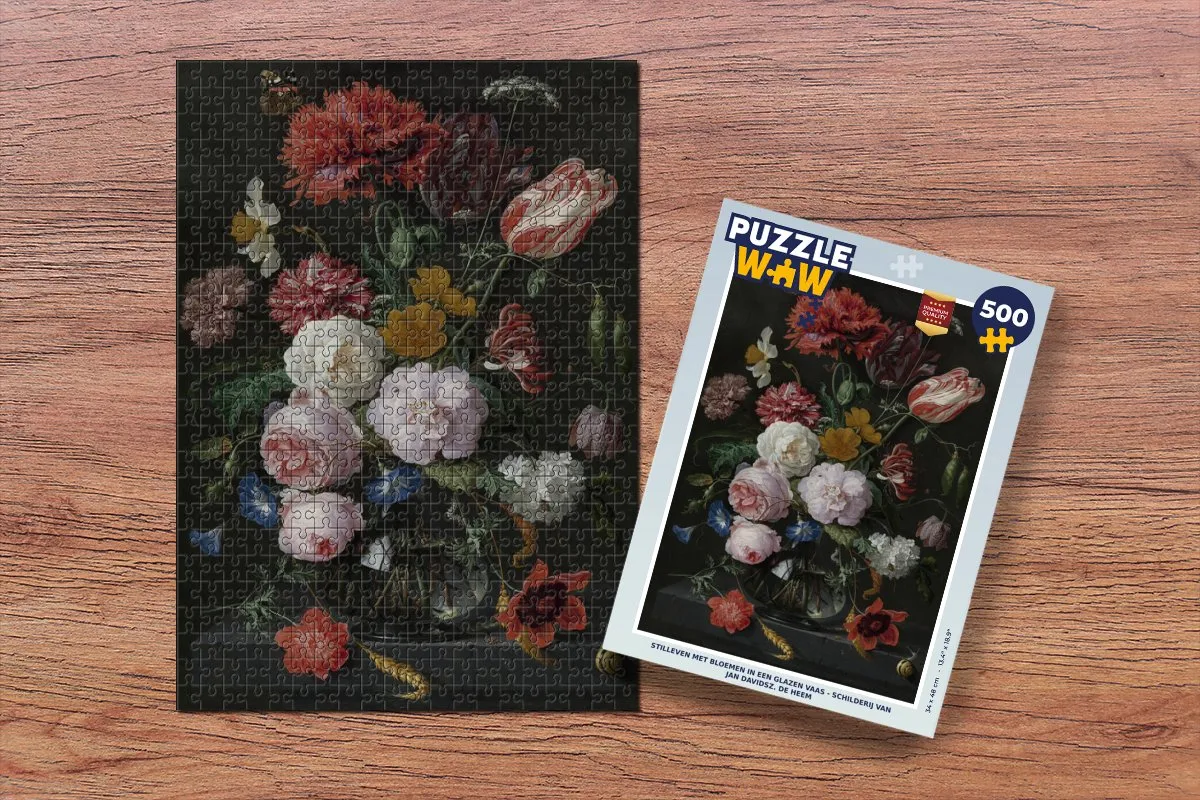 PuzzleWow Jan Davidsz. de Heem Stilleven Legpuzzel 500 Stuks - Multicolor