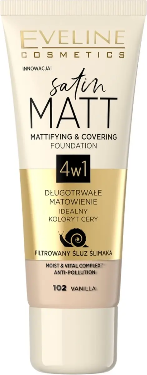Eveline Cosmetics Satin Matte Foundation 102 Vanilla 30ml - afbeelding 2 van 2