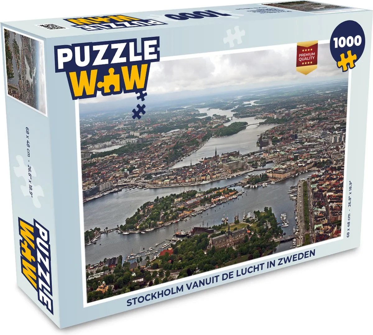 PuzzleWow Stockholm vanuit de lucht Legpuzzel 1000 Stuks