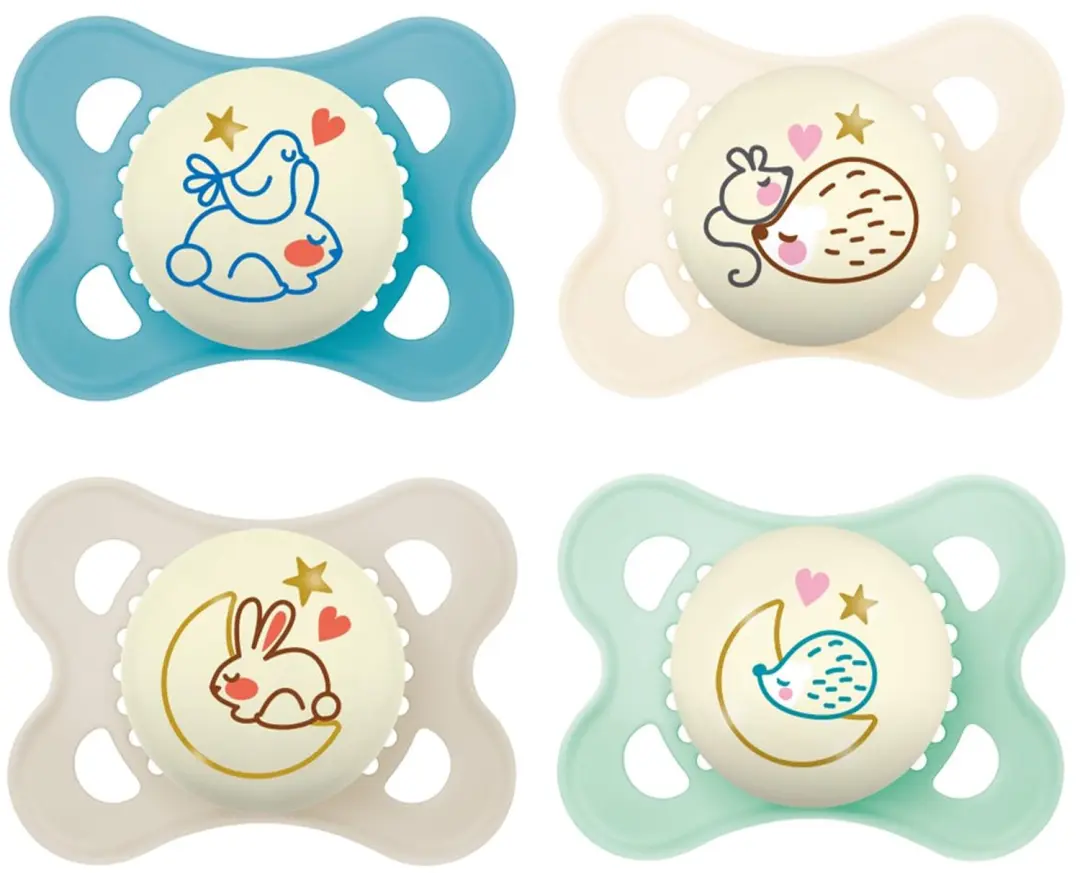 MAM Nachtspeen Set 4 Stuks 0-6 Maanden Glow in the Dark