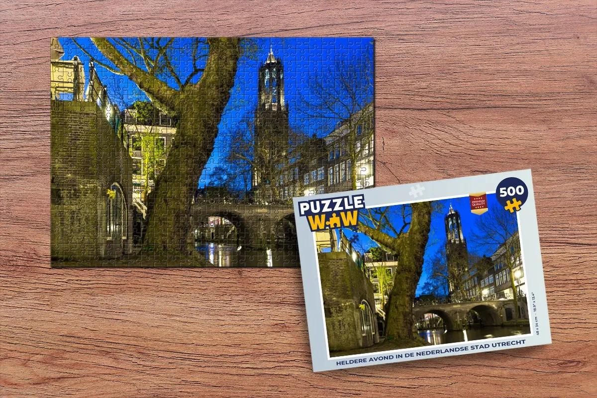 PuzzleWow Utrecht Boom Water Legpuzzel 500 Stuks - Multicolor