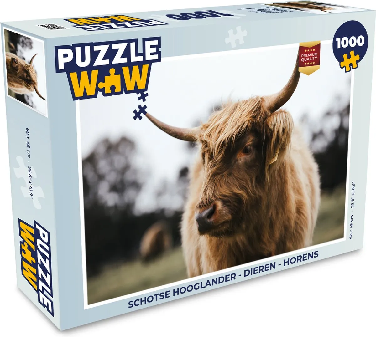 PuzzleWow Schotse Hooglander Legpuzzel 1000 Stuks