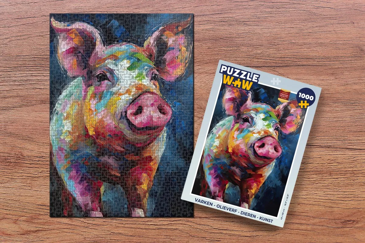 PuzzleWow Varken Legpuzzel 1000 Stuks - Multicolor