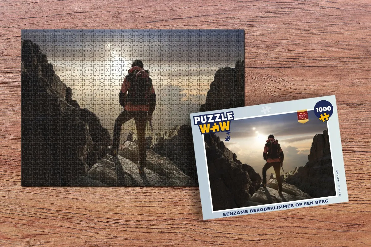 PuzzleWow Legpuzzel Eenzame Bergbeklimmer 1000 Stuks - Multicolor