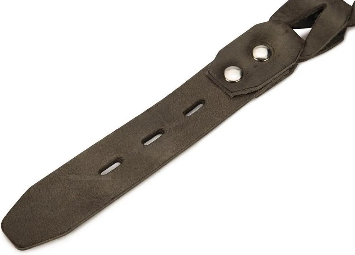 Beeztees Connex Halsband Hond - Leer Grijs 60cm x 30mm