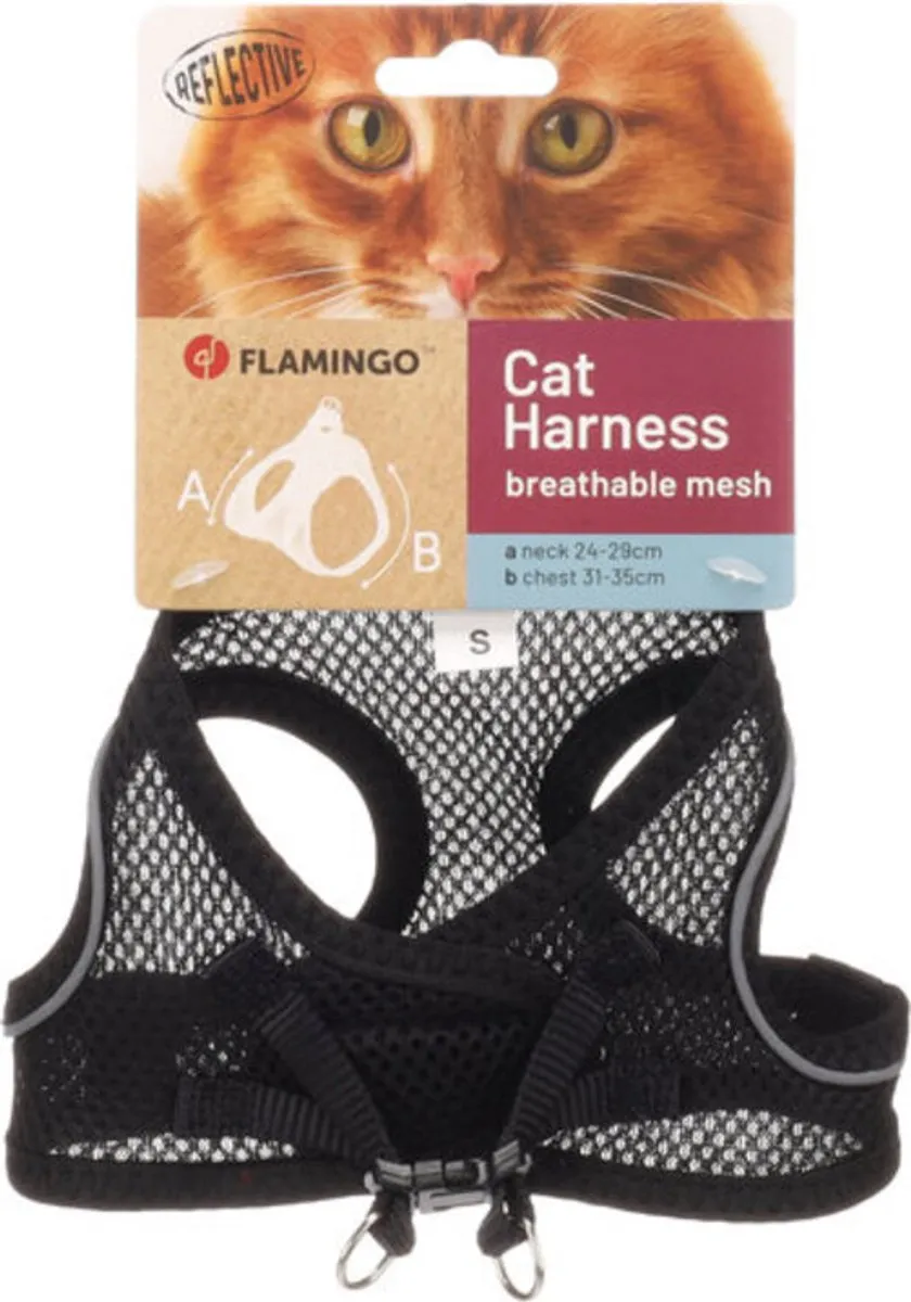 Flamingo Kattenharnas Step&Go Berta - S - Zwart