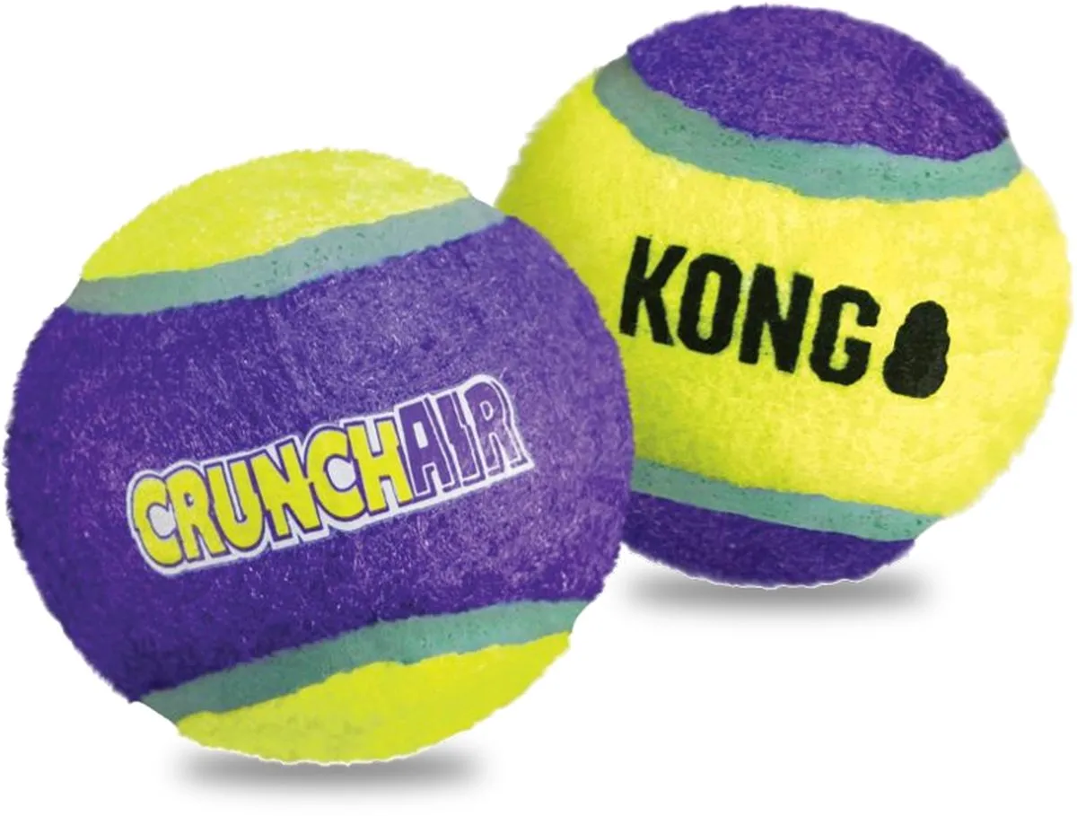 KONG Crunchair Tennisballen S - Blauw - 3 Stuks