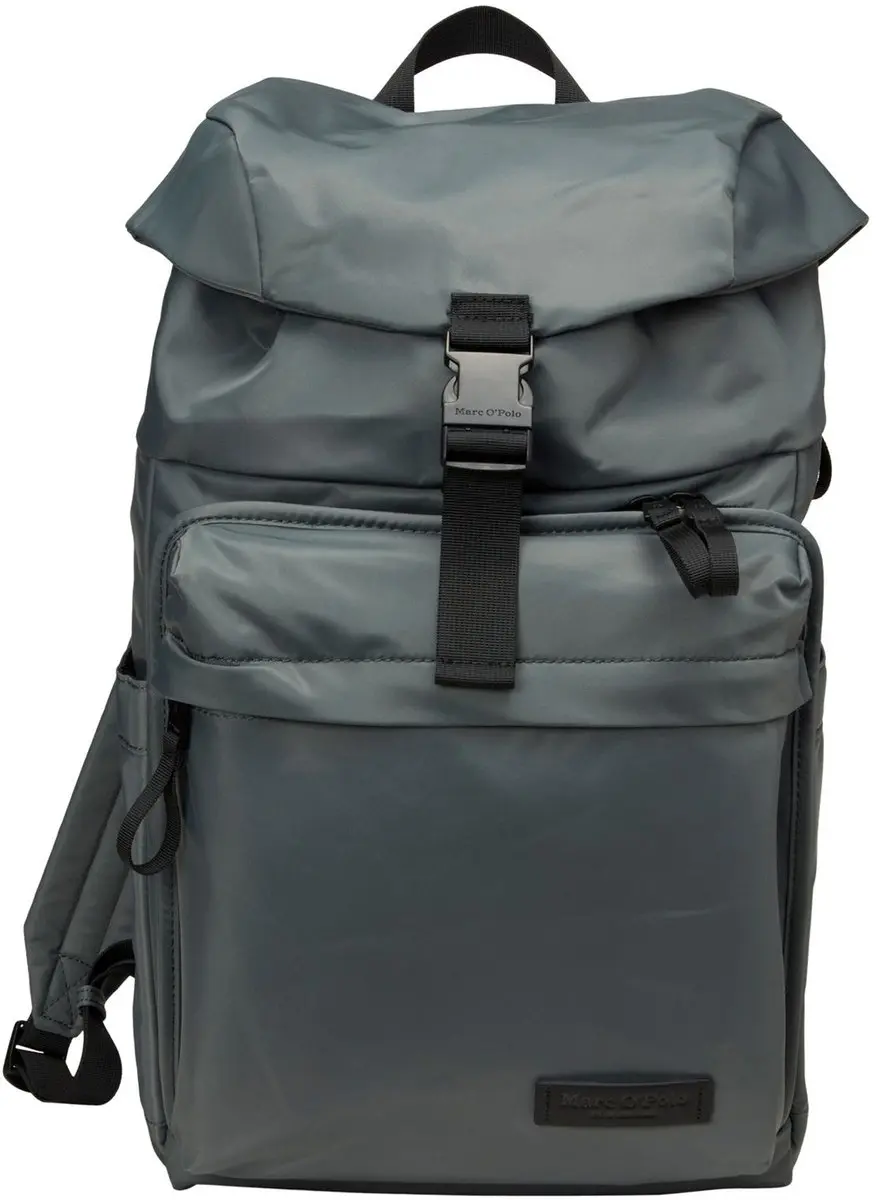 Marc O'Polo laptop rugzak rugzak met laptopvak Tian Backpack Skipping Stone grij