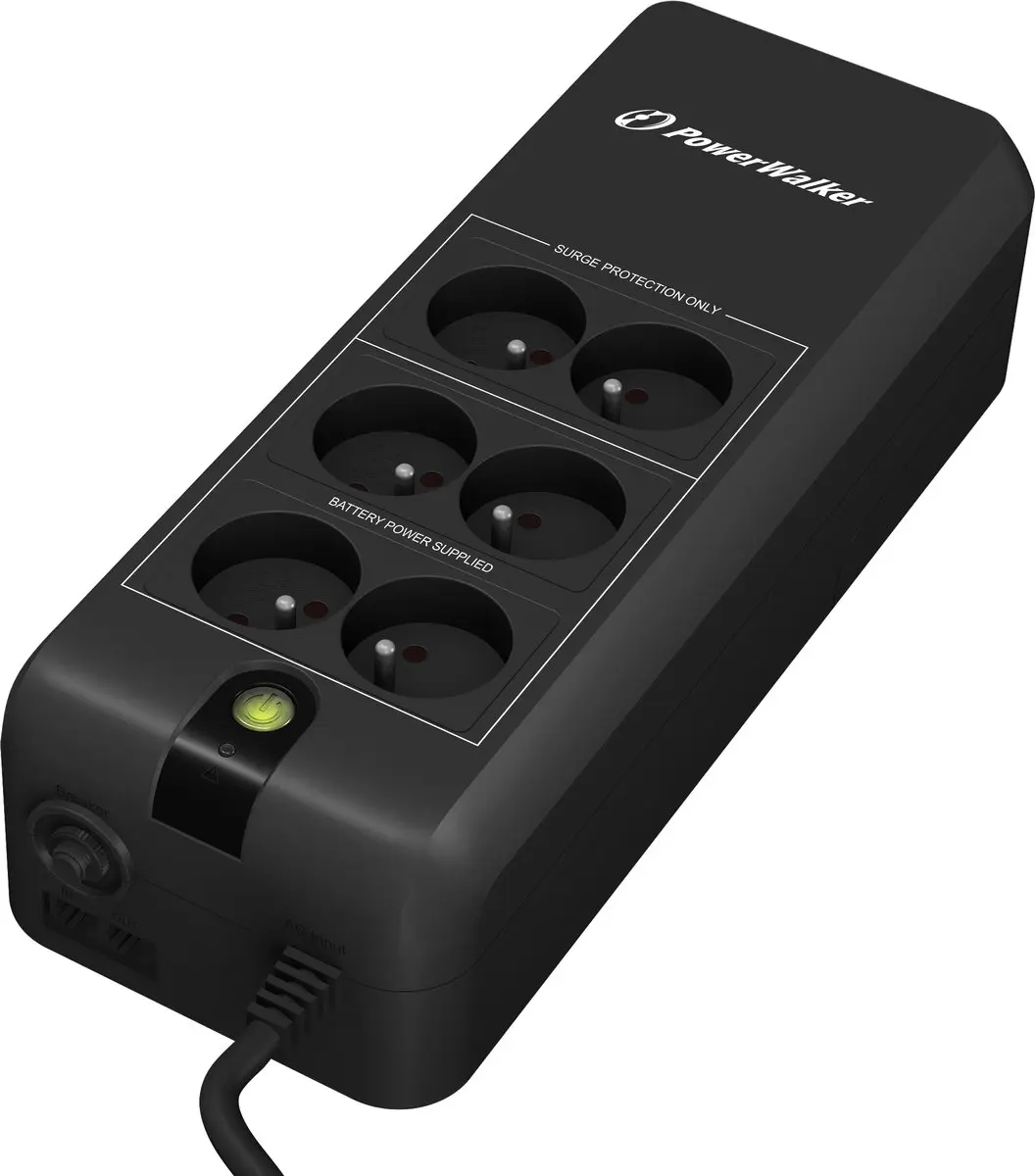 PowerWalker VFD 600 Offline UPS - 6 stopcontacten - afbeelding 3 van 6