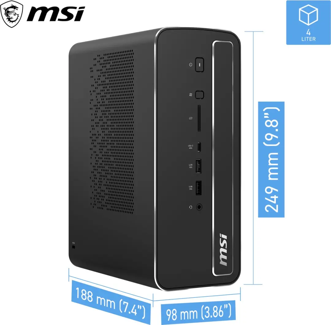 MSI Pro Max Edge AI+ 11M-005EU Mini PC - Zwart - afbeelding 6 van 6