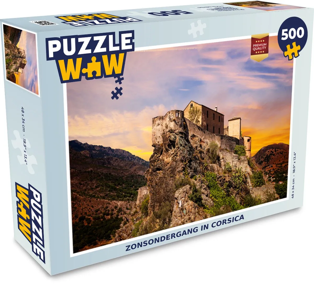 PuzzleWow Zonsondergang in Corsica Legpuzzel 500 Stuks