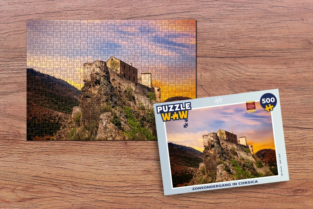 PuzzleWow Zonsondergang in Corsica Legpuzzel 500 Stuks - Multicolor