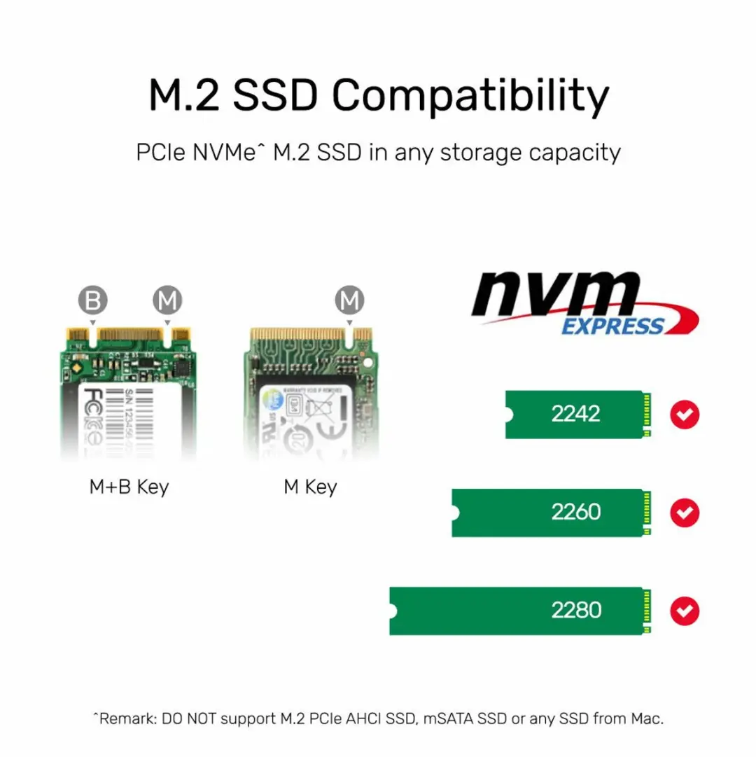Unitek OBU S1206A M.2 PCIe/NVMe behuizing - Grijs - afbeelding 2 van 6