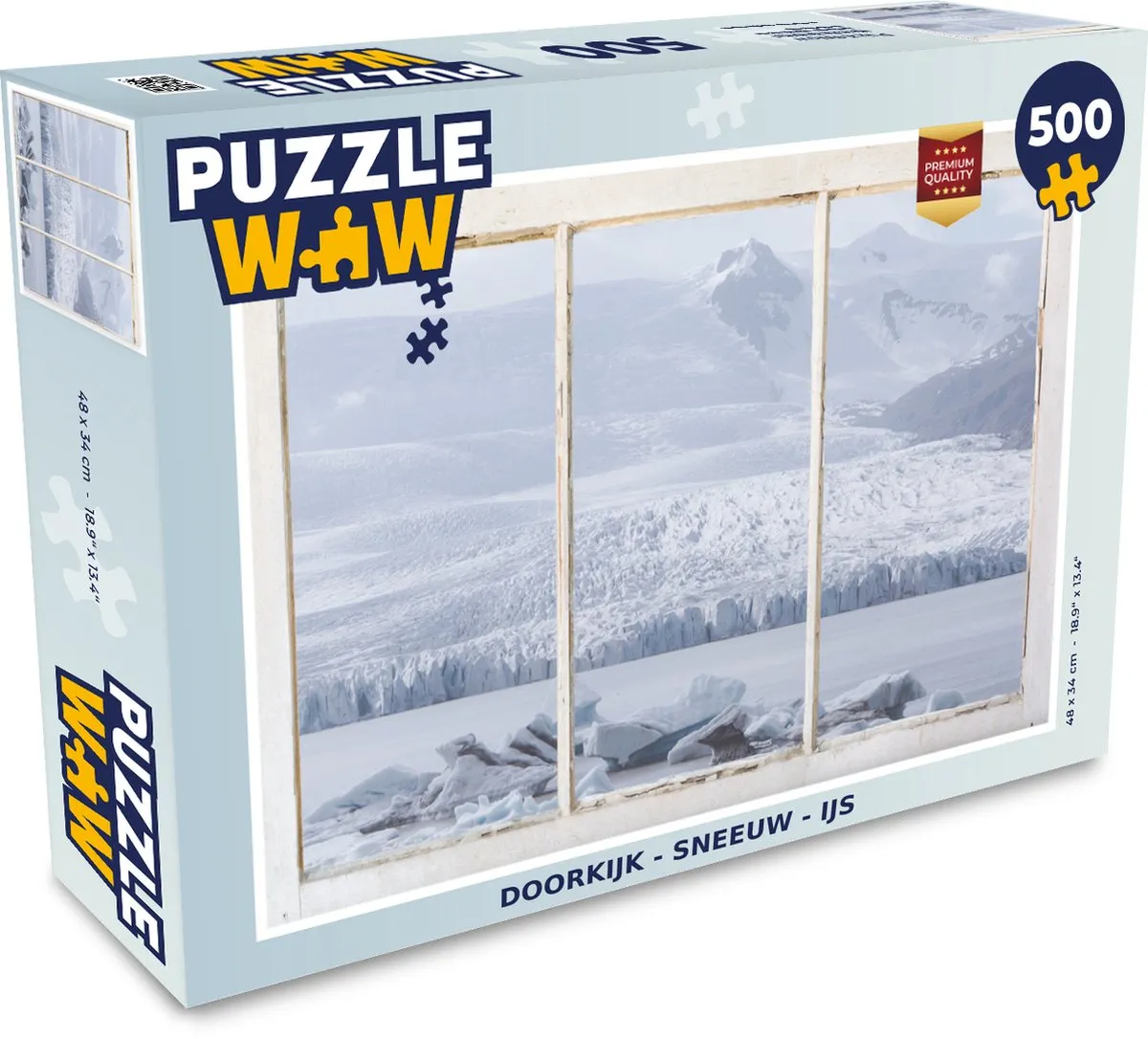 PuzzleWow Doorkijk Sneeuw IJs Legpuzzel 500 Stuks