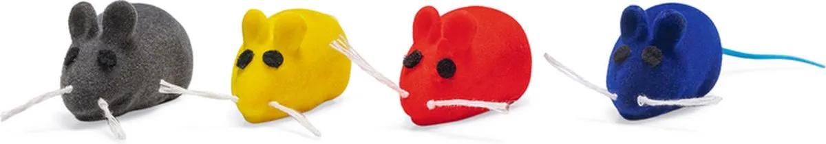 Beeztees Velours Muis met Piep - 3 Stuks - afbeelding 2 van 2