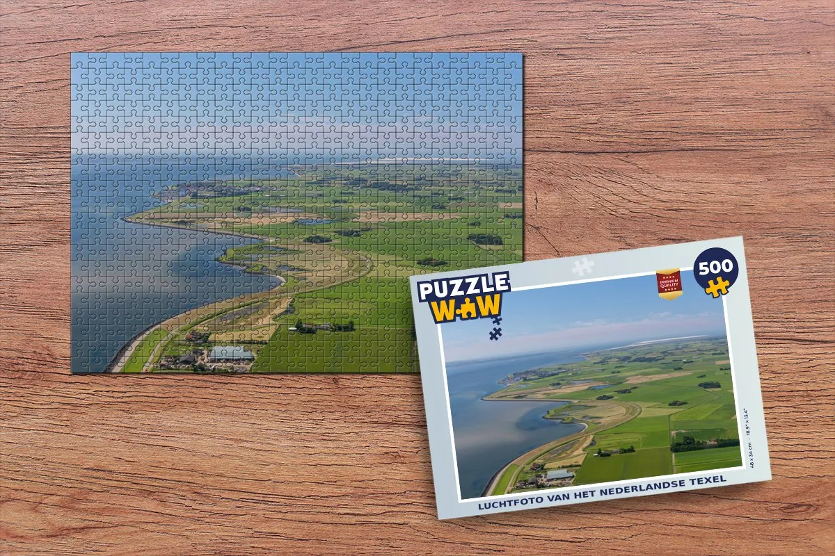 PuzzleWow Texel Luchtfoto Legpuzzel 500 Stuks - Multicolor