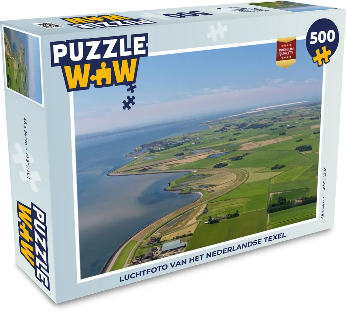 PuzzleWow Texel Luchtfoto Legpuzzel 500 Stuks - Multicolor