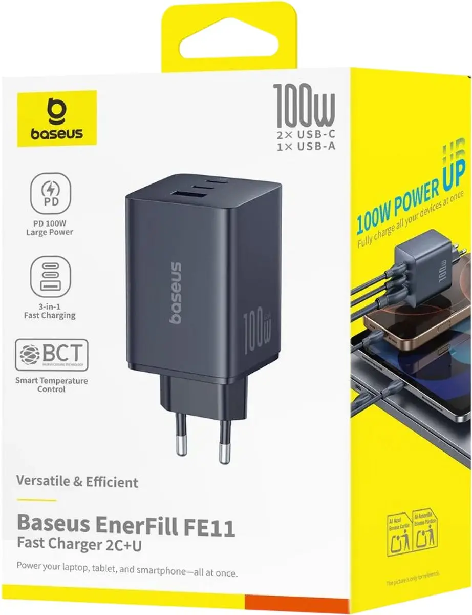 Baseus EnerFill FE11 100W wandlader - 2x USB-C - afbeelding 2 van 6