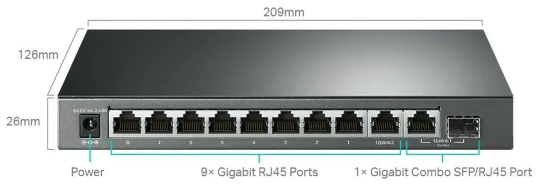 TP-Link TL-SG1210MPE V2 Switch 12-poorts PoE+ - afbeelding 4 van 6
