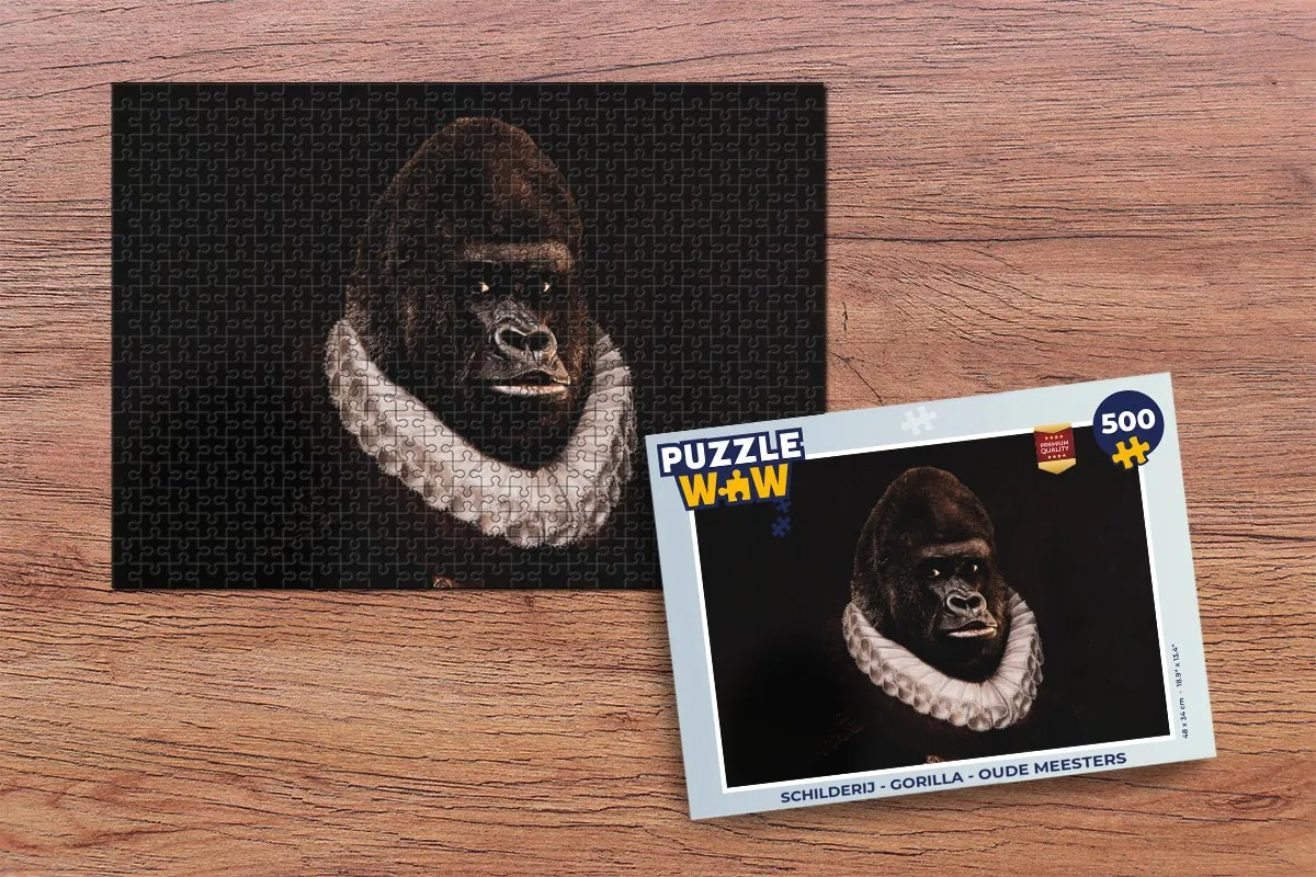 PuzzleWow Gorilla Legpuzzel 500 Stuks - Multicolor