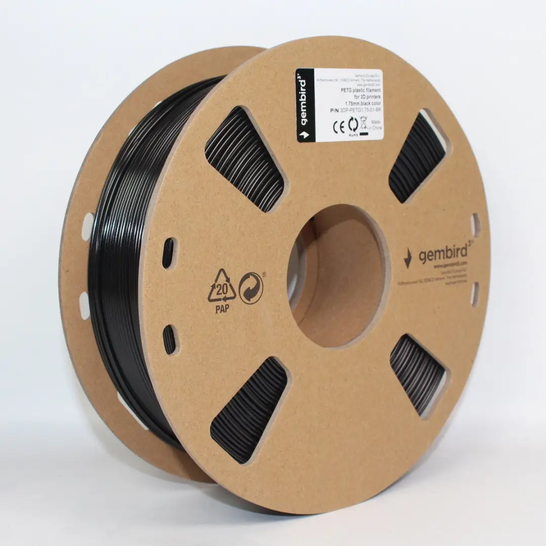 Gembird PETG 3D-printfilament 1.75mm Zwart 1kg - afbeelding 4 van 6
