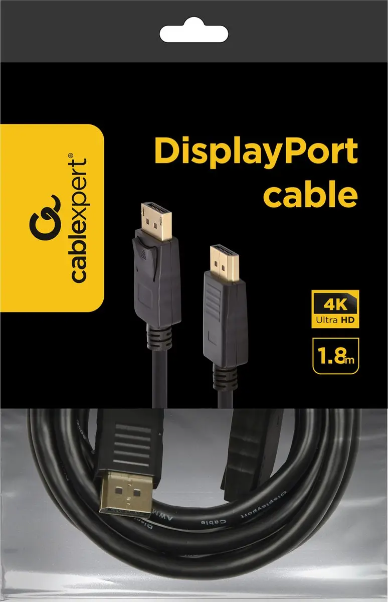 Gembird DisplayPort kabel 1,8m Zwart - afbeelding 2 van 6
