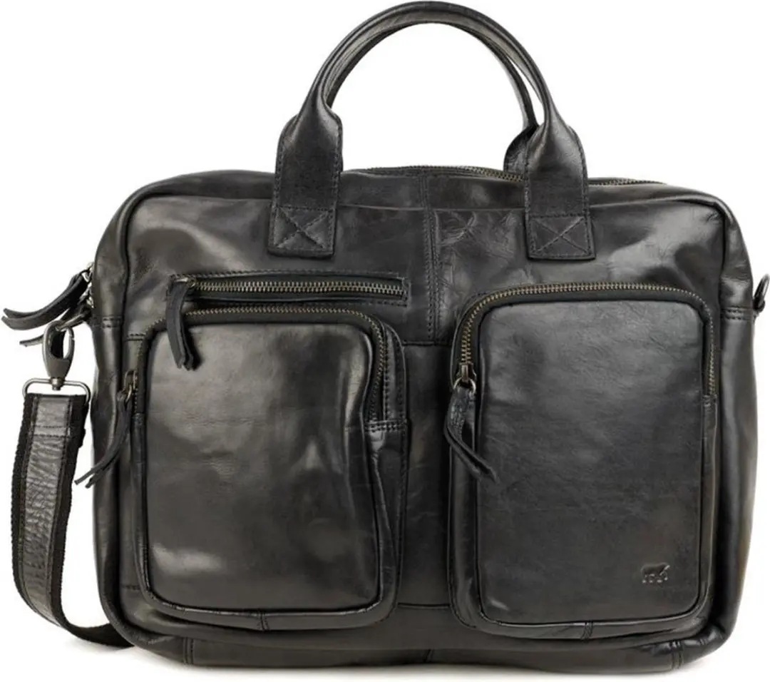 Bear Design Barley Leren Laptoptas