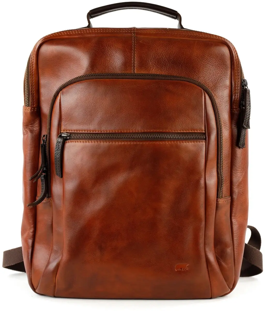 Bear Design Ties Leren Laptop Rugzak 15,4 inch