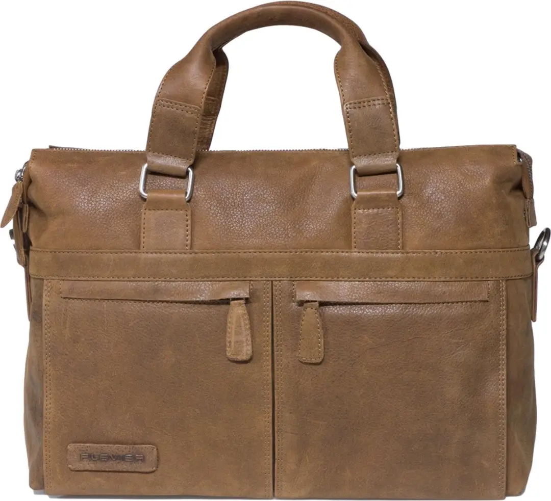 Plevier Shoreditch laptoptas 15.6 inch cognac.