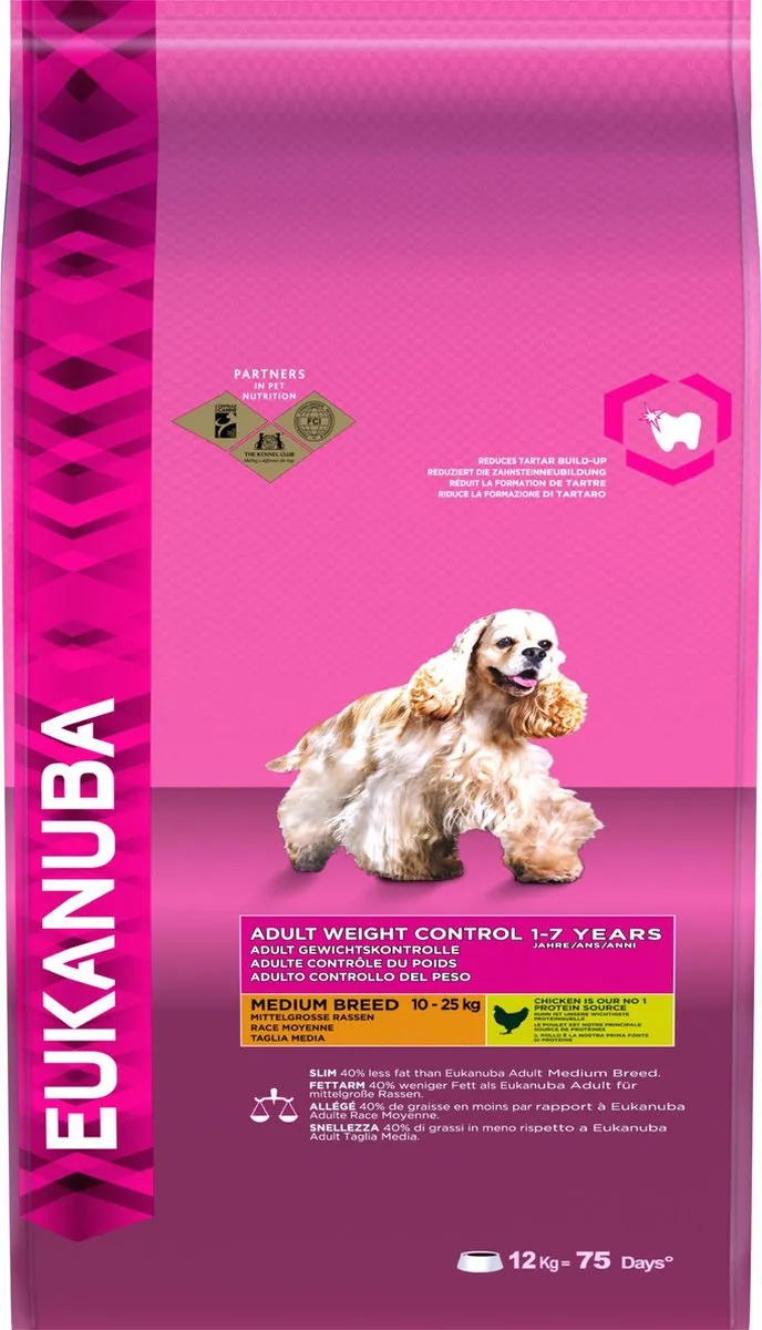 Eukanuba Adult Medium Ras Hondenvoer Kip 12kg